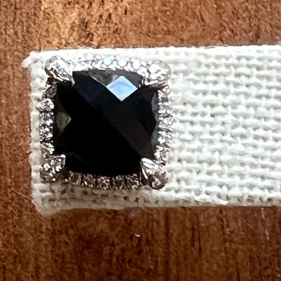 David Yurman Chatelaine Diamond and Black Onyx Earrings SS/14KWG POSTS - Picture 4 of 10